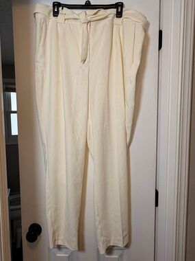 Express Women’s Cream High-Rise Pleated dress pants
